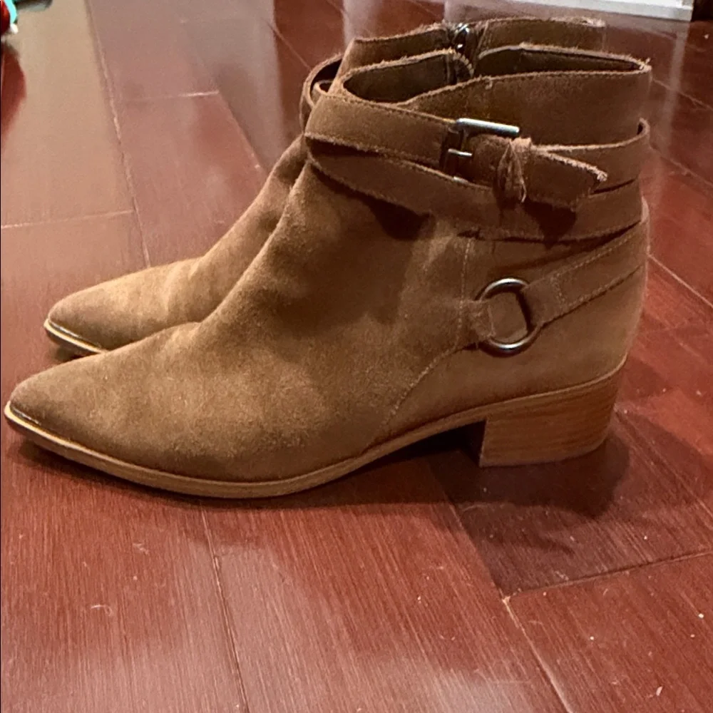 Marc Fisher Tan Suede Ankle Booties